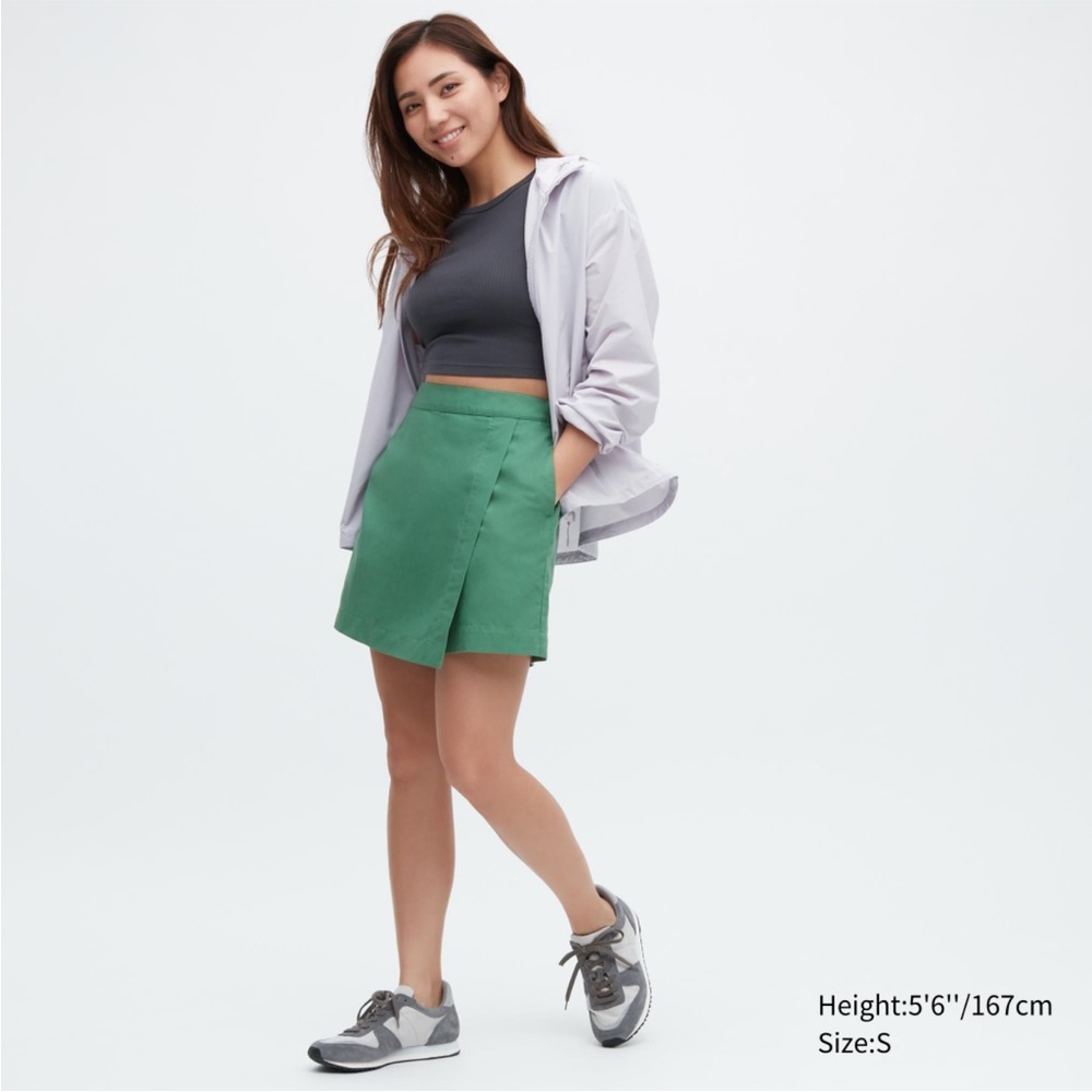 Linen Blend Skort IN GREEN